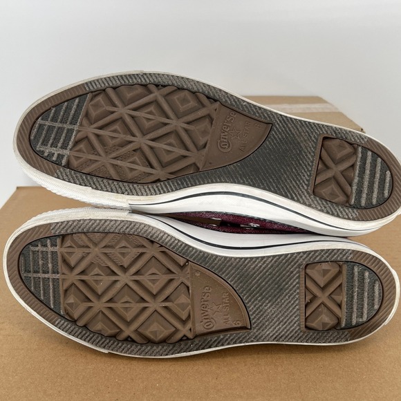 Converse Chuck Taylor All Star Low Top Burgundy Canvas Sneakers Womens 8 - Picture 7 of 15